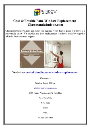 Cost Of Double Pane Window Replacement  Glassesandwindows.com