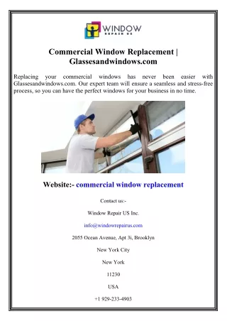 Commercial Window Replacement  Glassesandwindows.com