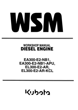 Kubota EA300-E2-NB1 Diesel Engine Service Repair Manual