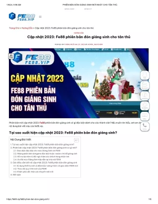 Cập nhật 2023: Fe88 phiên bản đón giáng sinh cho tân thủ