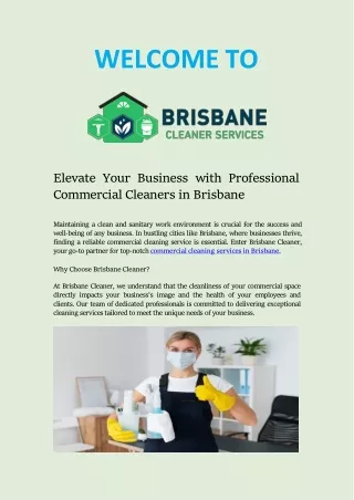 Transform Your Business with Expert Commercial Cleaners in Brisbane