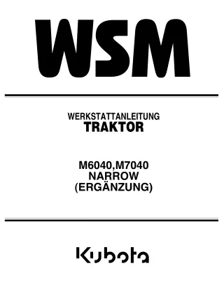 Kubota M6040 Tractor Service Repair Manual (German)