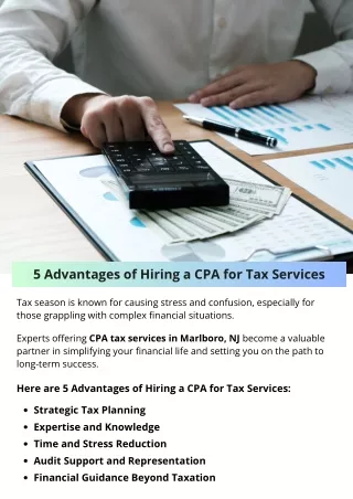 5 Advantages of Hiring a CPA for Tax Services