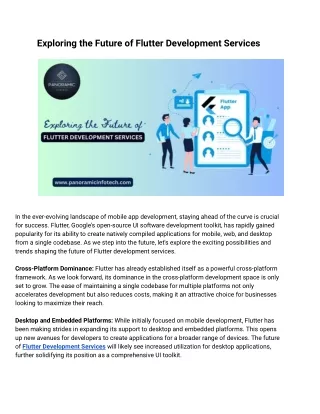 Flutter App Development Company | Panoramic Infotech