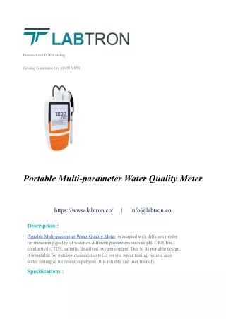 Portable Multi-parameter Water Quality Meter