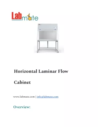 Horizontal Laminar Flow Cabinet