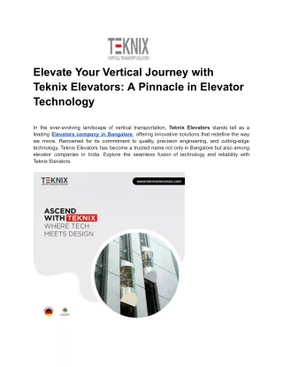 Elevate Your Vertical Journey with Teknix Elevators_ A Pinnacle in Elevator Technology (2)