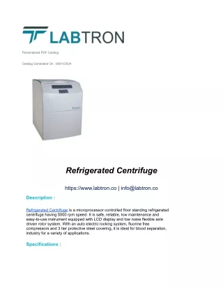 Refrigerated Centrifuge