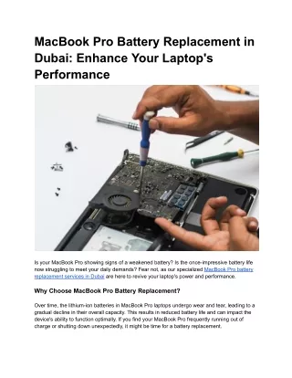 MacBook Pro Battery Replacement in Dubai