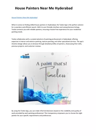 House Painters Near Me Hyderabad