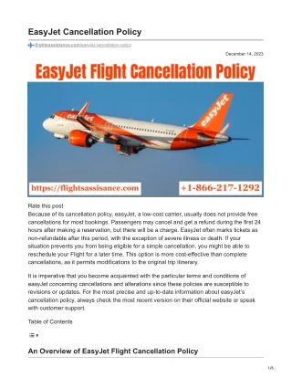 EasyJet Flight Cancellation Policy