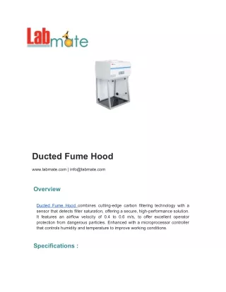 Ducted Fume Hood