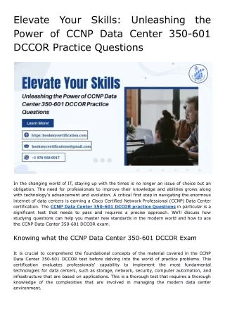 Elevate Your Skills_ Unleashing the Power of CCNP Data Center 350-601 DCCOR Practice Questions