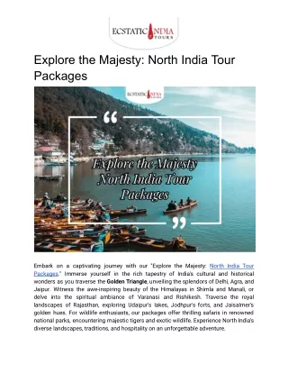 Explore the Majesty: North India Tour Packages