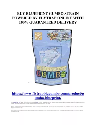 BUY BLUEPRINT GUMBO STRAIN POWERED BY FLYTRAP ONLINE WITH 100