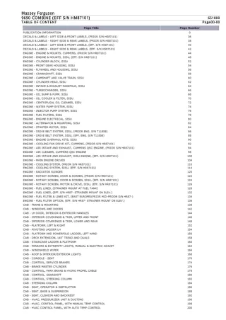 Massey Ferguson 9690 COMBINE (EFF SN HM87101) Parts Catalogue Manual