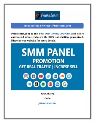 Smm Service Provider  Primesmm.com