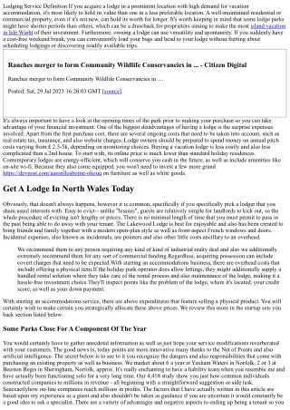 The Pros & Disadvantages Of Purchasing A Lodge Considerations When Acquiring
