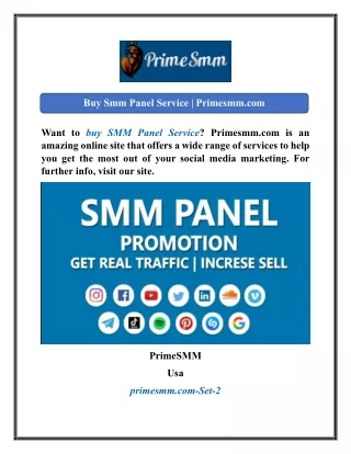 Buy Smm Panel Service  Primesmm.com