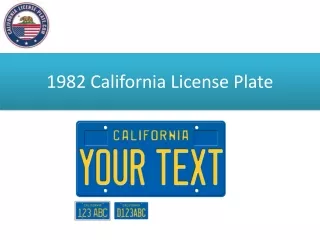 1982 California License Plate