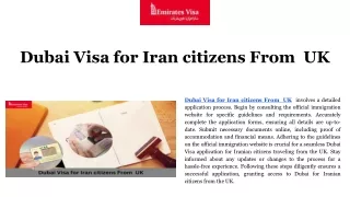 Dubai Visa for Iran citizens From  UK