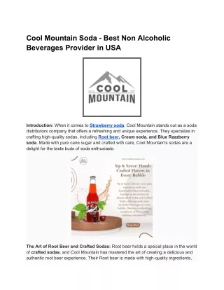 Strawberry Soda: A Refreshing and Caffeine-Free Gourmet Soda at Cool Mountain