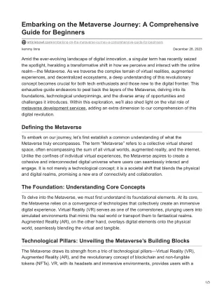 Embarking on the Metaverse Journey A Comprehensive Guide for Beginners