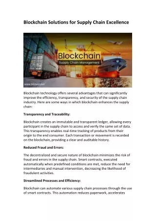 Blockchain in Supply Chain