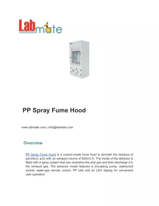 PP Spray Fume Hood