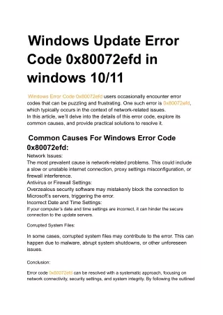 Windows Update Error Code 0x80072efd in windows 10_11