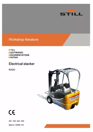 Still RX50 Electrical Stacker Service Repair Manual