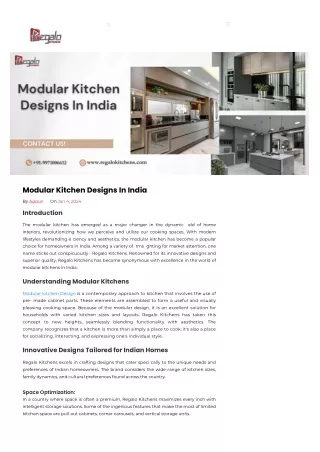 Modular Kitchen Designs In India