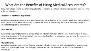 What Are the Benefits of Hiring Medical Accountants