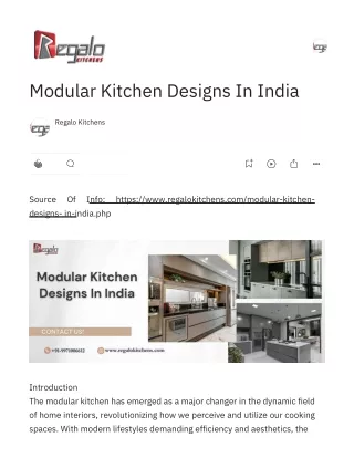 Modular Kitchen Designs In India