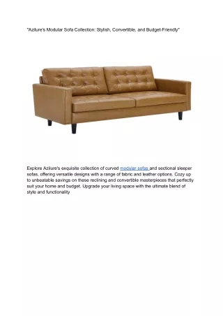 _Azilure's Modular Sofa Collection_ Stylish, Convertible, and Budget-Friendly_