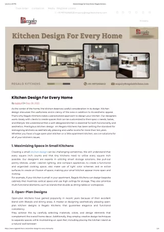 Kitchen Design For Every Home