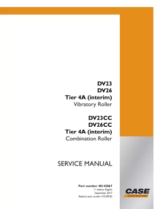 CASE DV23CC Tier 4A (interim) Combination Roller Service Repair Manual