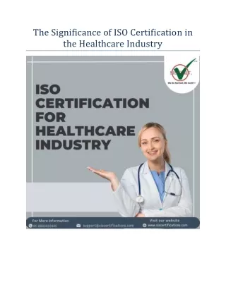 The Significance of ISO Certification in the Healthcare Industry