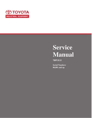 TOYOTA 7BPUE15 High Level Orderpicker Service Repair Manual