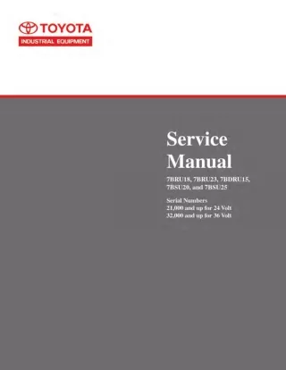 TOYOTA 7BRU18 Reach Lift Truck Service Repair Manual