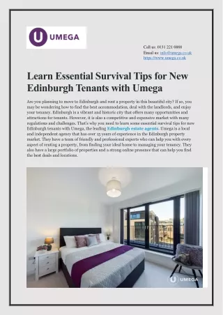 Learn Essential Survival Tips for New Edinburgh Tenants with Umega