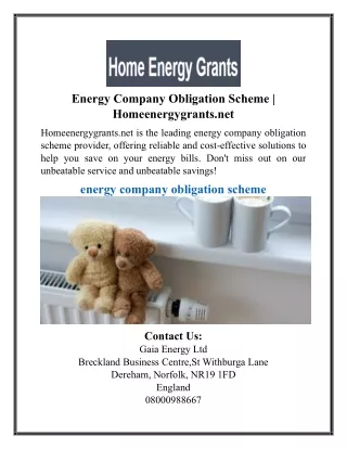 Energy Company Obligation Scheme | Homeenergygrants.net