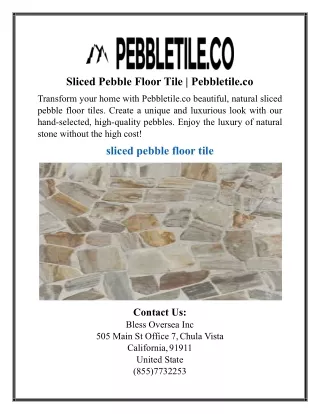 Sliced Pebble Floor Tile | Pebbletile.co