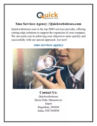 Smo Services Agency | Quickwebsiteseo.com