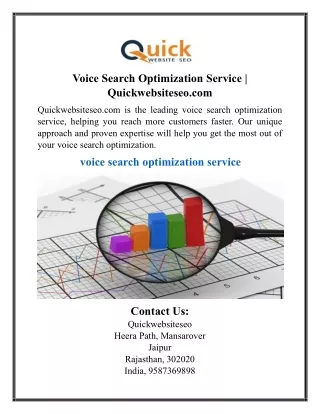 Voice Search Optimization Service | Quickwebsiteseo.com