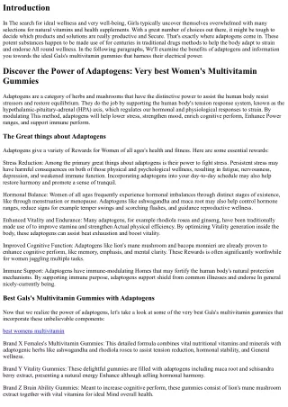 Find the Power of Adaptogens: Most effective Women's Multivitamin Gummies