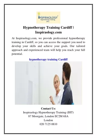 Hypnotherapy Training Cardiff | Inspiraology.com