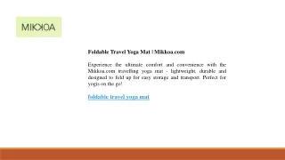 Foldable Travel Yoga Mat  Mikkoa.com