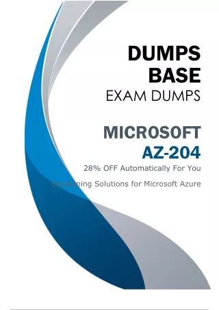 Latest AZ-204 Dumps (V21.02) for Microsoft Exam Preparation - Pass AZ-204 Exam