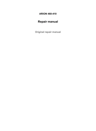 CLAAS ARION 420-410 STAGE IV (Type A52) Tractor Service Repair Manual Serial No. A5200000 and up